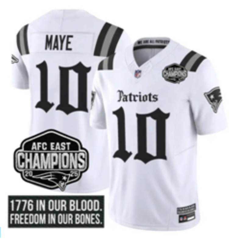 Men 2026 New England Patriots #10 Maye white Nike Limited NFL Jersey 0408001